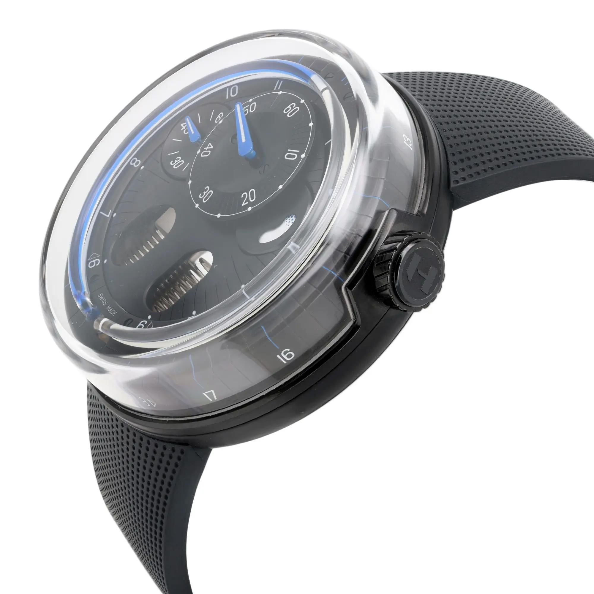 HYT H0 Blue Night Stainless Steel Manual Wind Men's Watch H01059-A In New Condition For Sale In New York, NY
