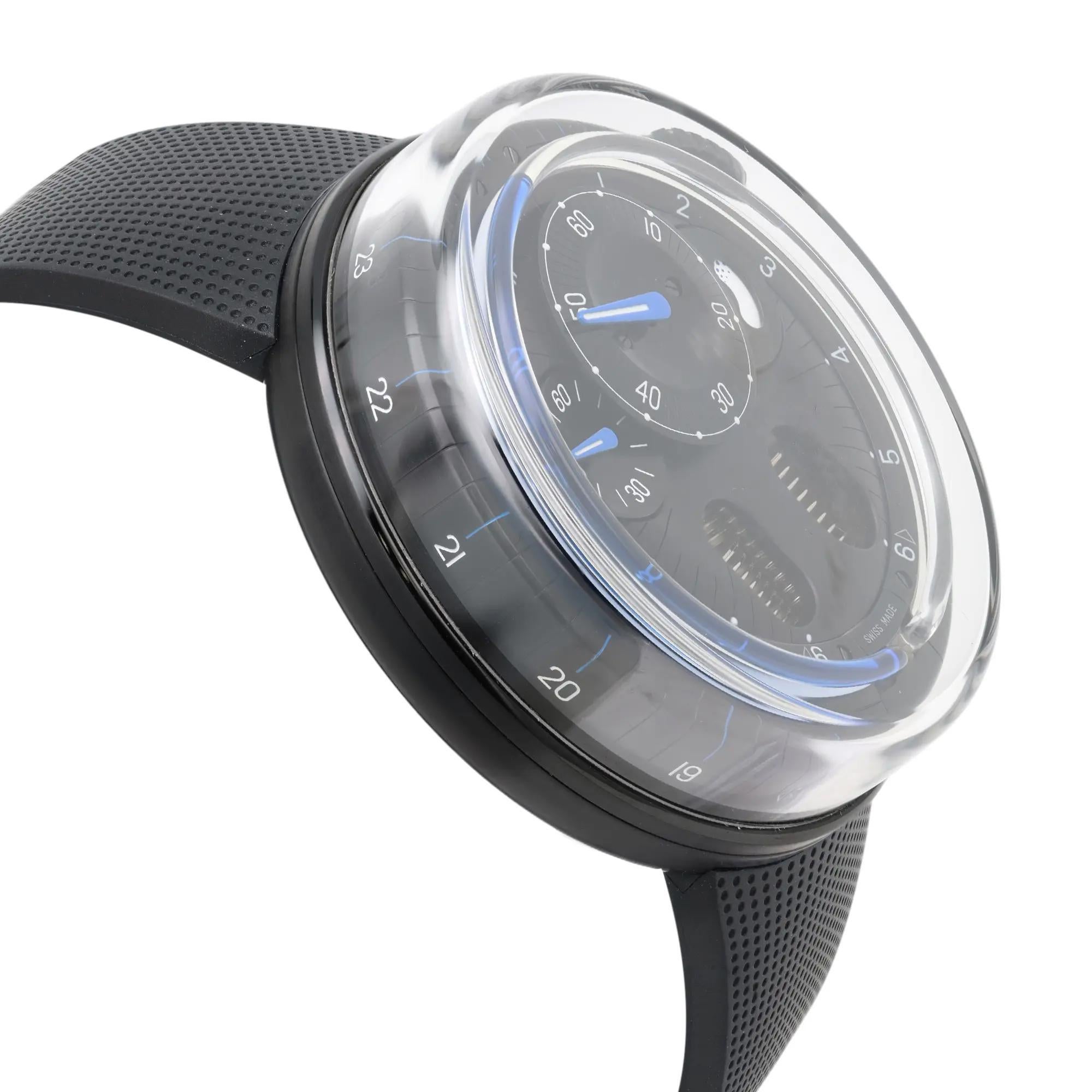 HYT H0 Blue Night Stainless Steel Manual Wind Men's Watch H01059-A For Sale 1