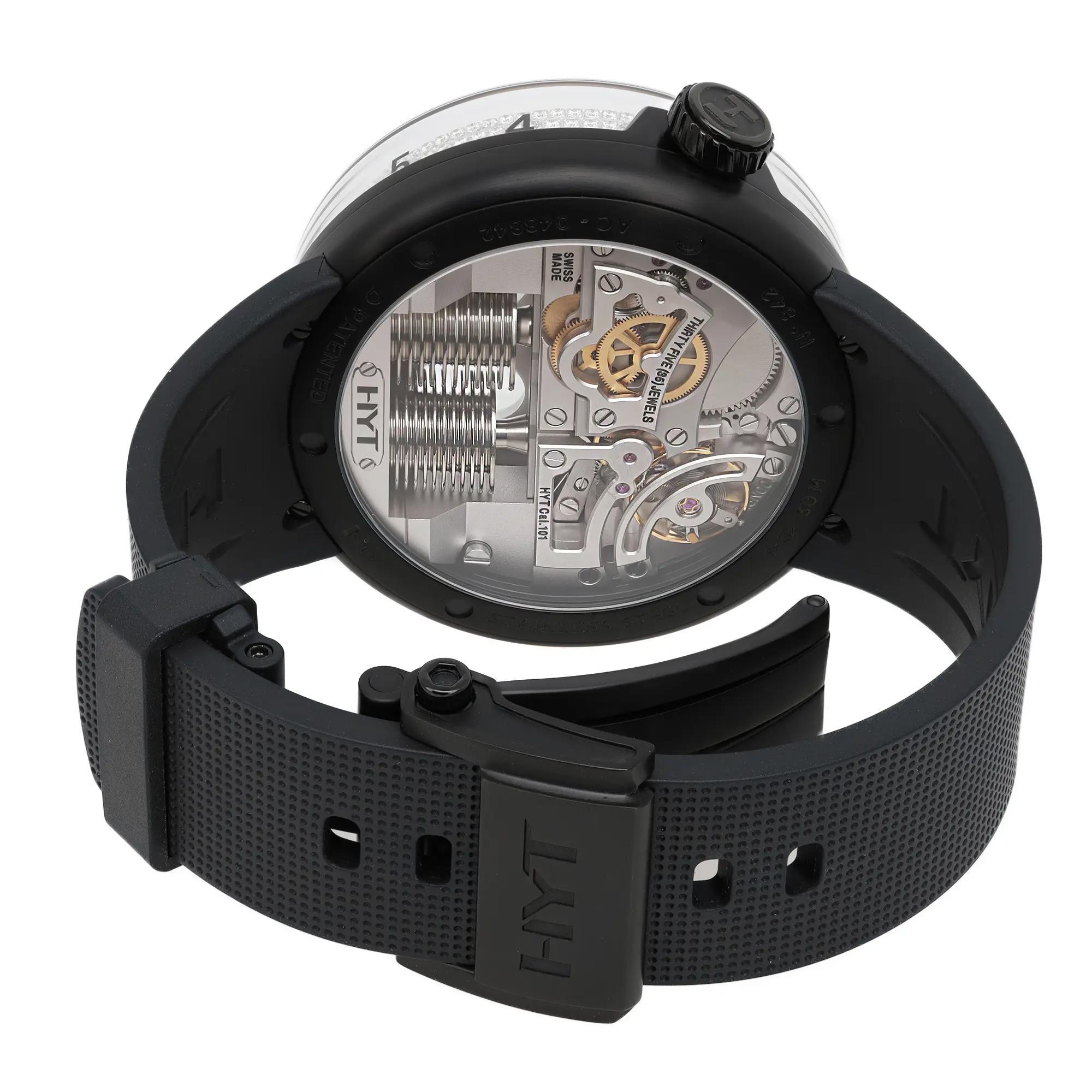 HYT H0 Diamond Black PVD Stainless Steel Diamond Dial Watch H01938-A 2