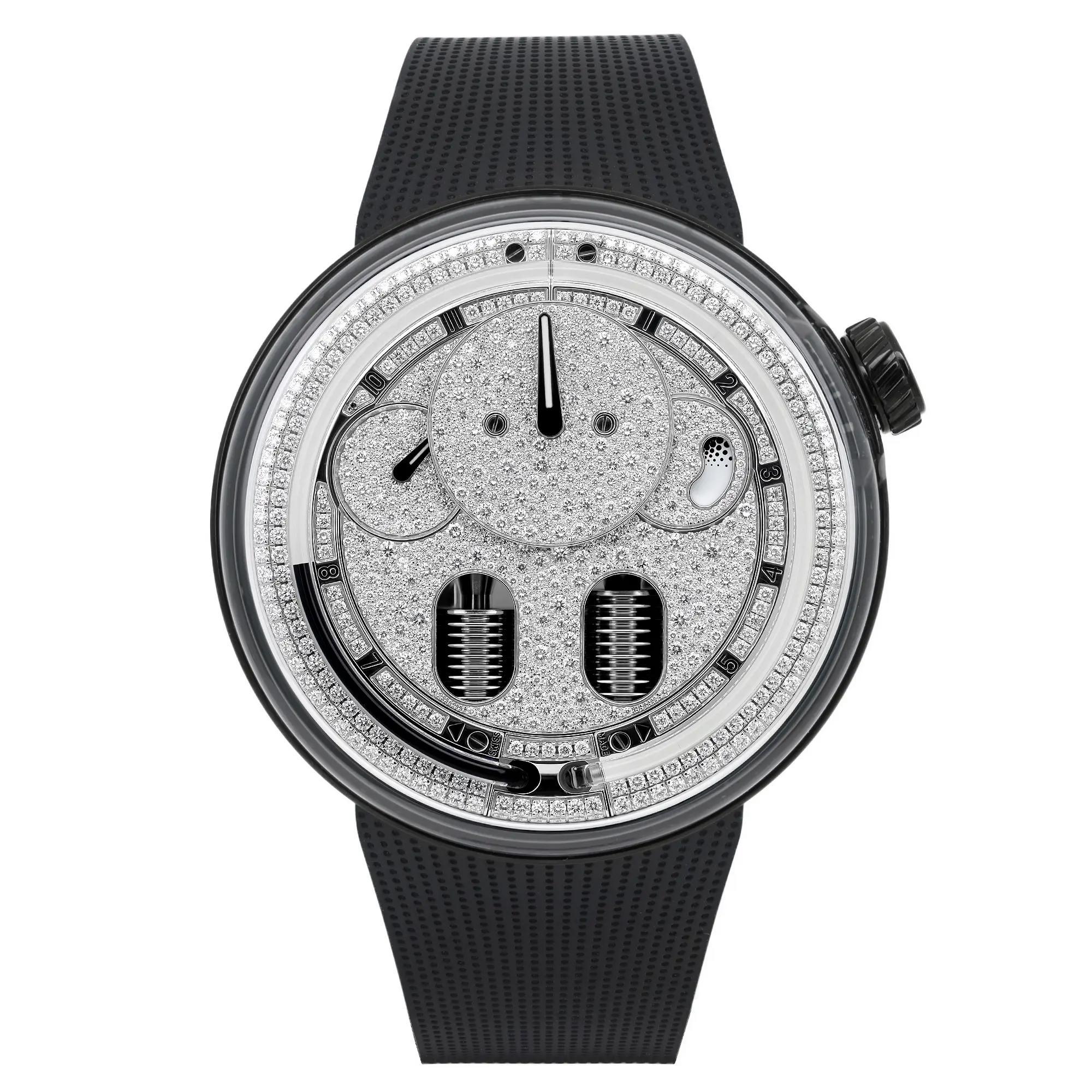 HYT H0 Diamond Black PVD Stainless Steel Diamond Dial Watch H01938-A