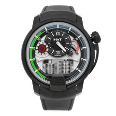 HYT H1 Schwarze Tiranium-Uhr mit Handaufzug H00002-A, 48.8 mm Skelett Zifferblatt, Handaufzug