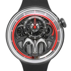 HYT H1.0 48.8mm Steel Gray Skeleton Dial Manual Winding Men Watch H02022-A