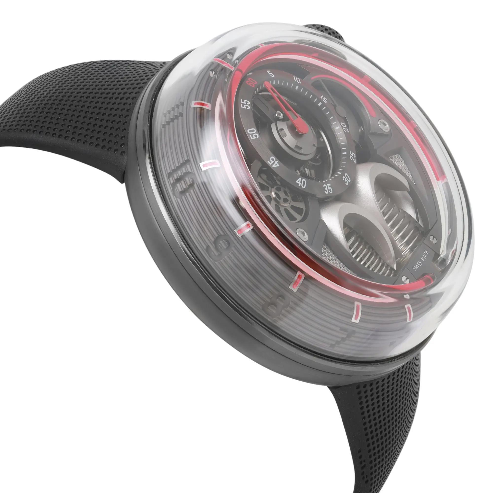 Uomo HYT H1.0 48.8mm Steel Gray Skeleton Dial Manual Winding Men Watch H02022-A in vendita