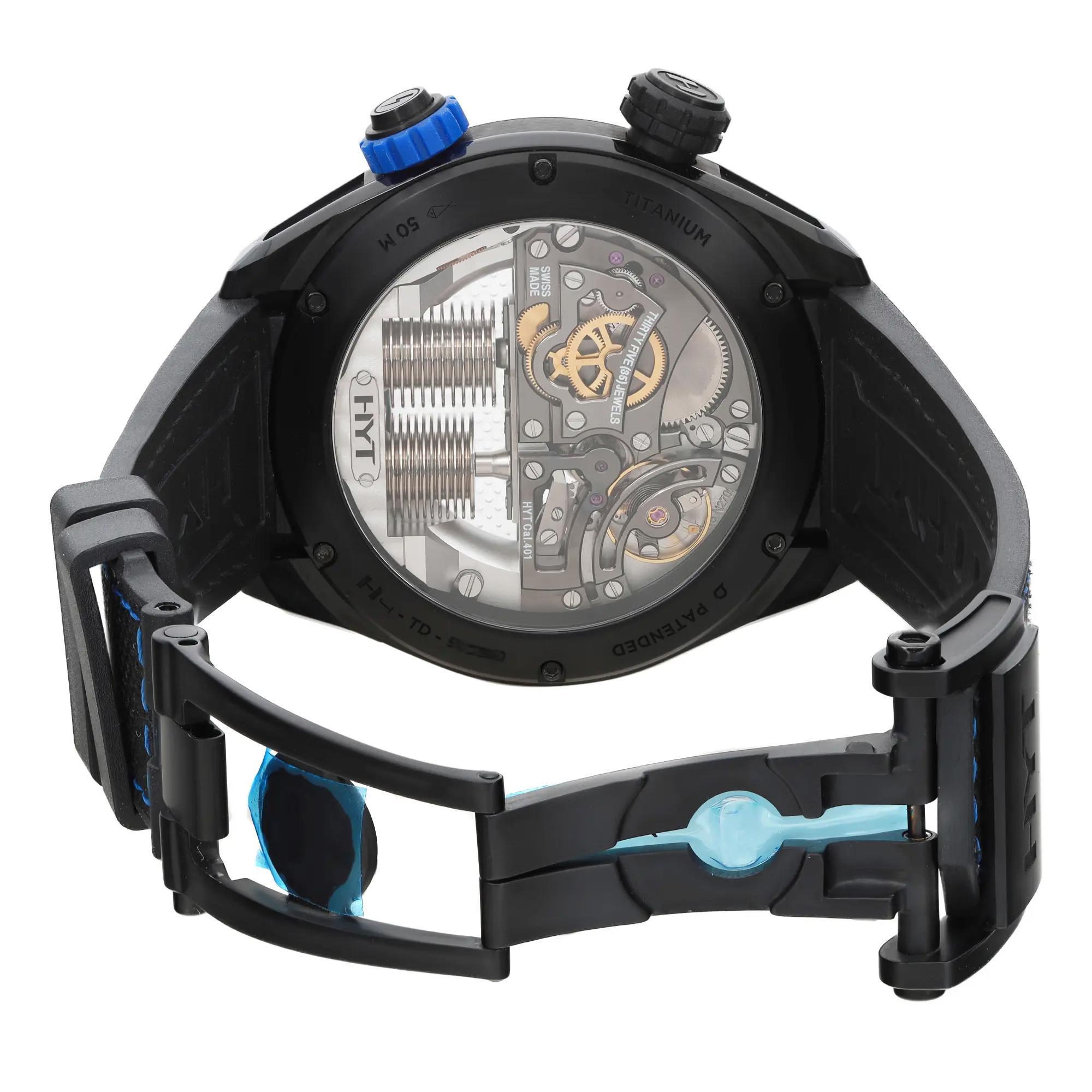 HYT H2 Neo 2 Titanium 51mm Blue Skeletion Dial Manual Wind Men LTD Watch H01704 For Sale 2