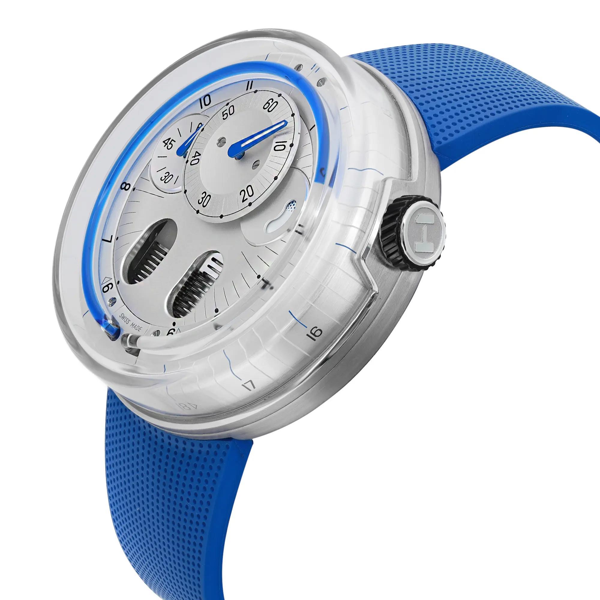 HYT HO 48.8mm Steel Silver Dial Manual Wind Men Watch H00840.BK Neuf - En vente à New York, NY