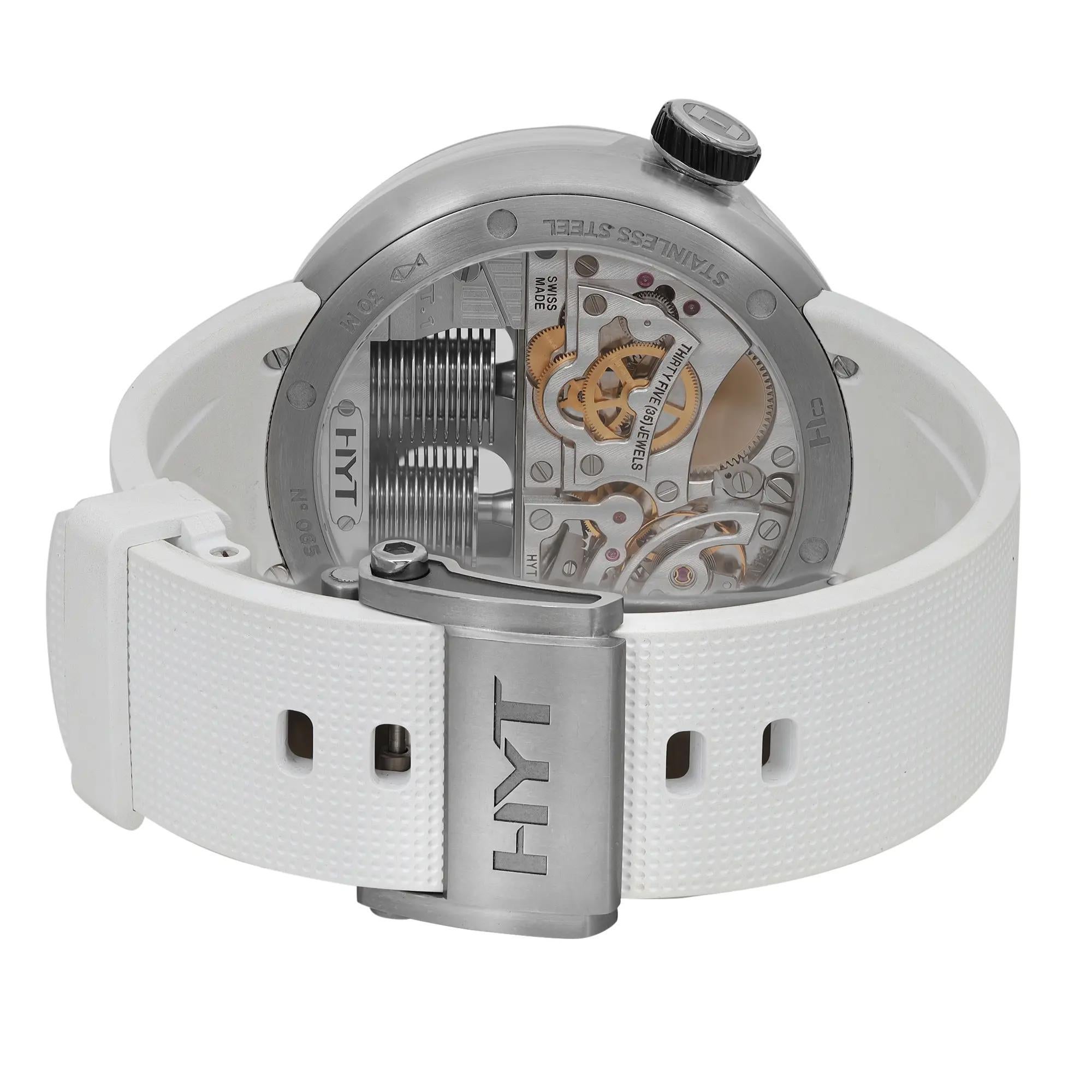 HYT HO 48.8mm Steel Silver Dial Men Manual Wind Watch H00840.WT 1
