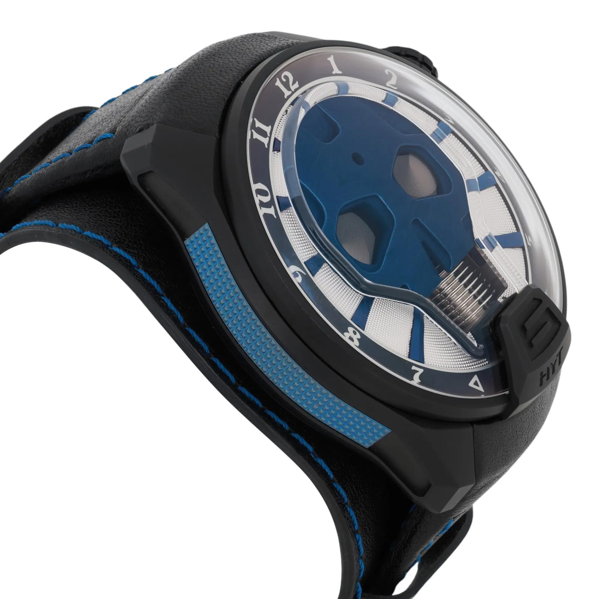 Montre Hommes HYT Skull Axl Guns N Roses 51mm Titanium PVD Blue Dial 151-DL-47-NF-BV Pour hommes en vente