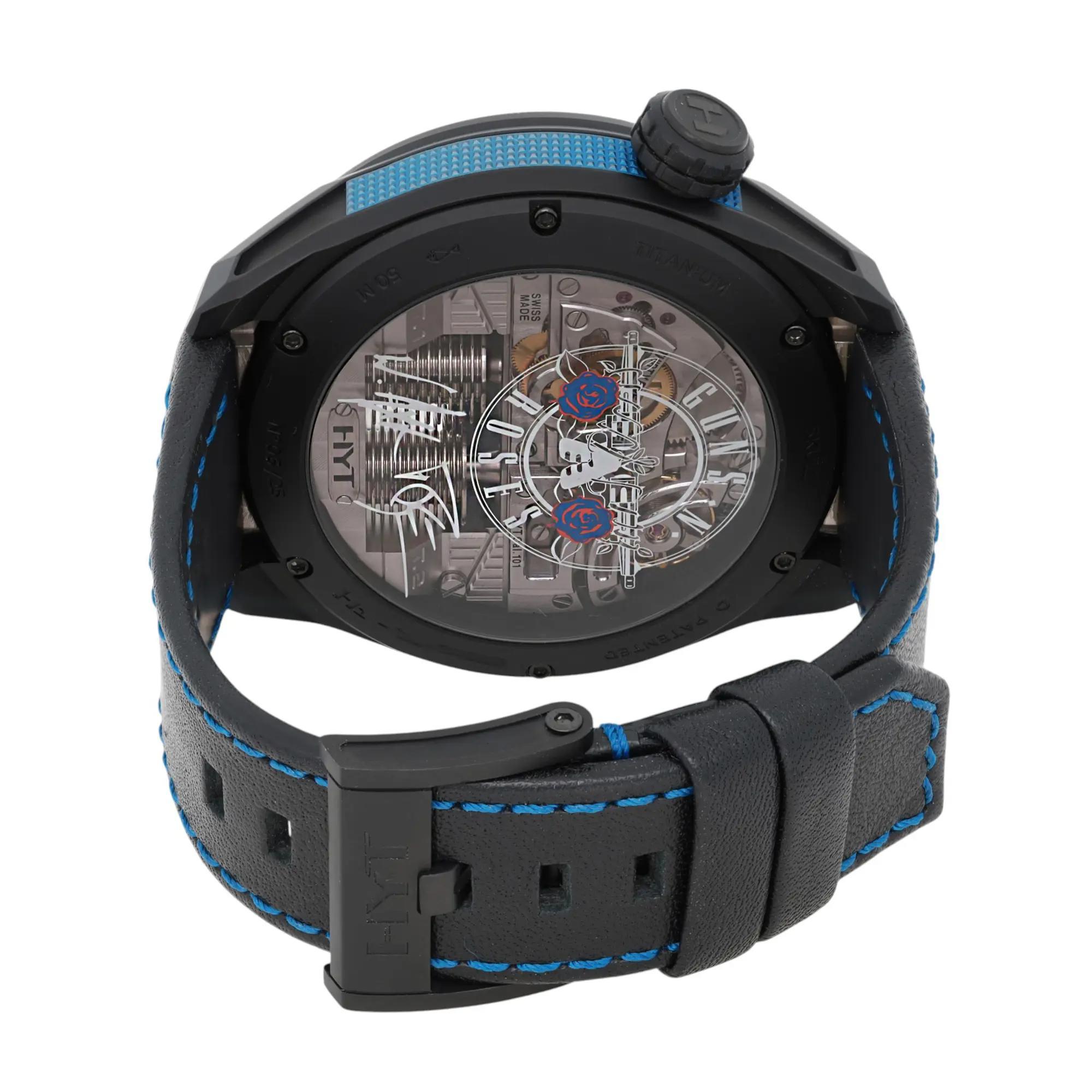 Montre Hommes HYT Skull Axl Guns N Roses 51mm Titanium PVD Blue Dial 151-DL-47-NF-BV en vente 1