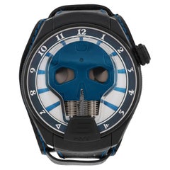 HYT Skull Axl Guns N Roses 51mm Titanium PVD Blue Dial Men Watch 151-DL-47-NF-BV