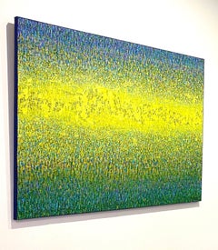Bright and Colorful Green Korean Monochrome Painting " Spring" by Hyun Ae Kang