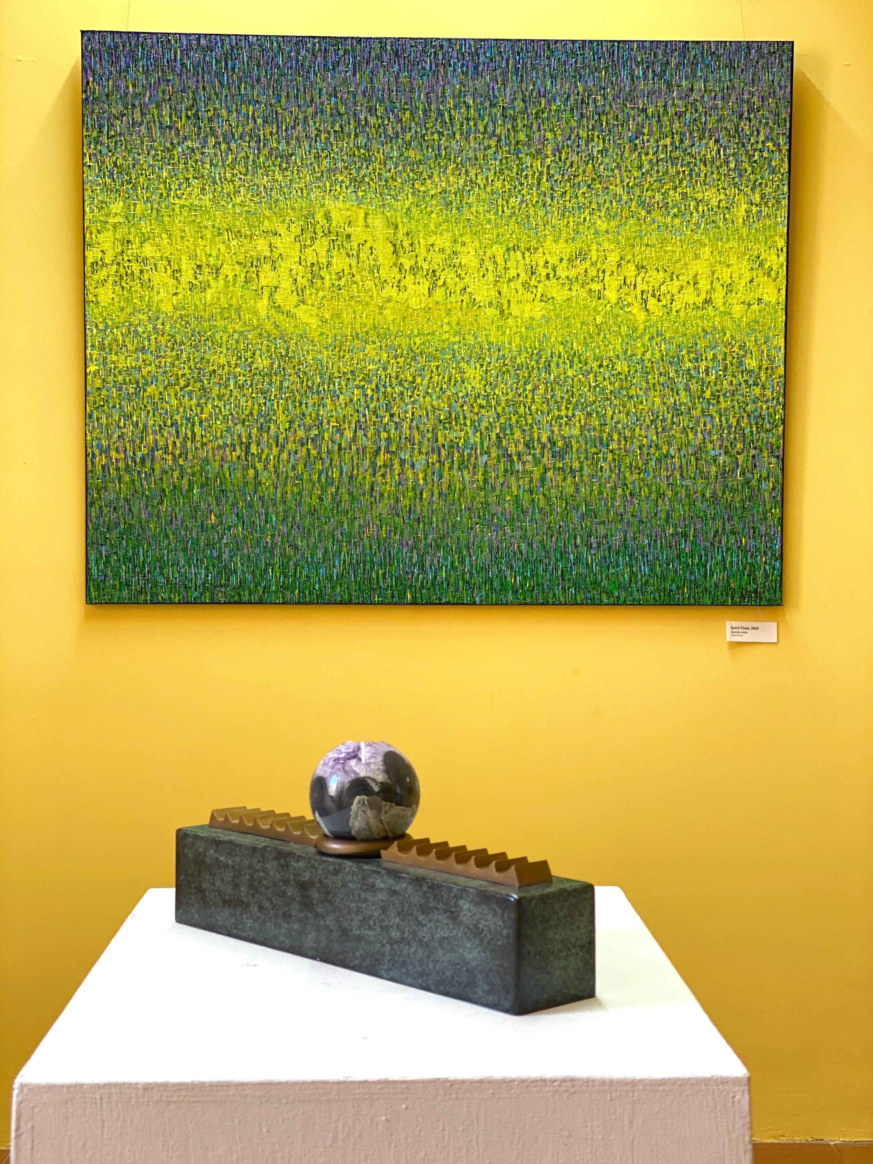 Bright and Colorful Green Korean Monochrome Painting 