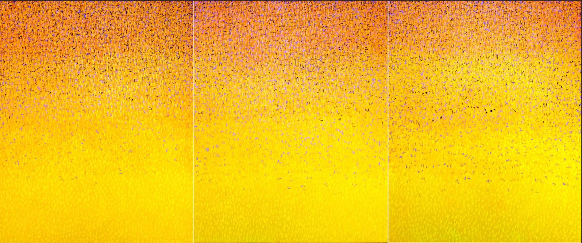 Pittura monocromatica "Words Triology" di un artista coreano-americano
