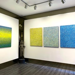 Colorful Mixed-media Monochrome Painting "Snow Triology" by Korean Artist