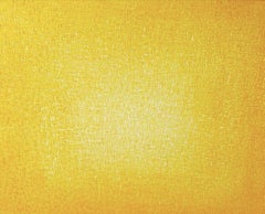 Leuchtend gelbes Mixed-Media-Gemälde „Ether V“ der berühmten Koreanischen Künstlerin HyunAe Kang