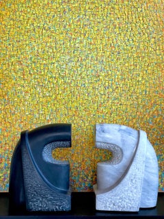 Marble & obsidian Sculpture Composition "Window in Heaven", 1990