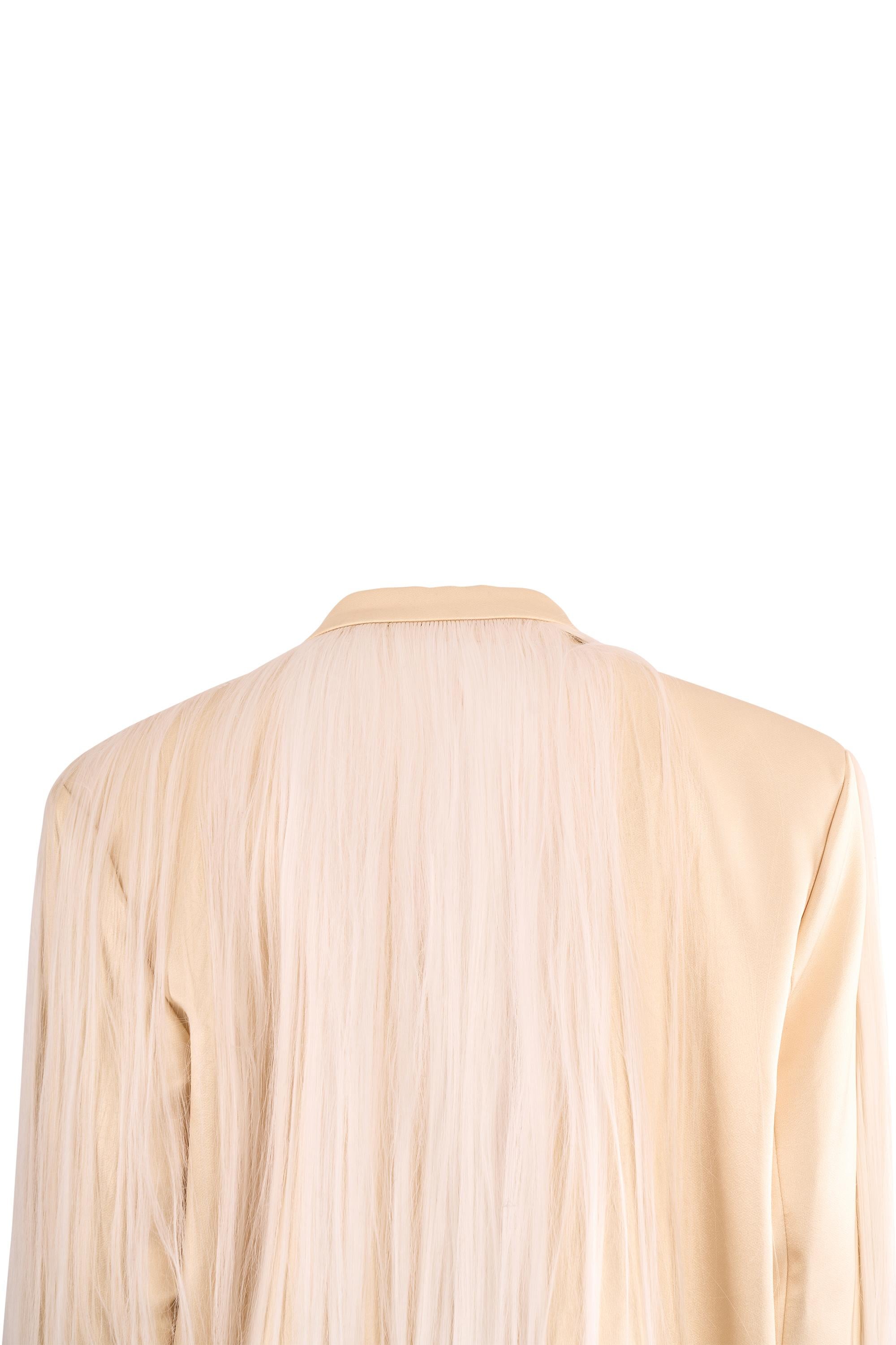 Women's or Men's Hyun Mi Nielsen A/W Ivory Long Hair Tailored Coat For Sale