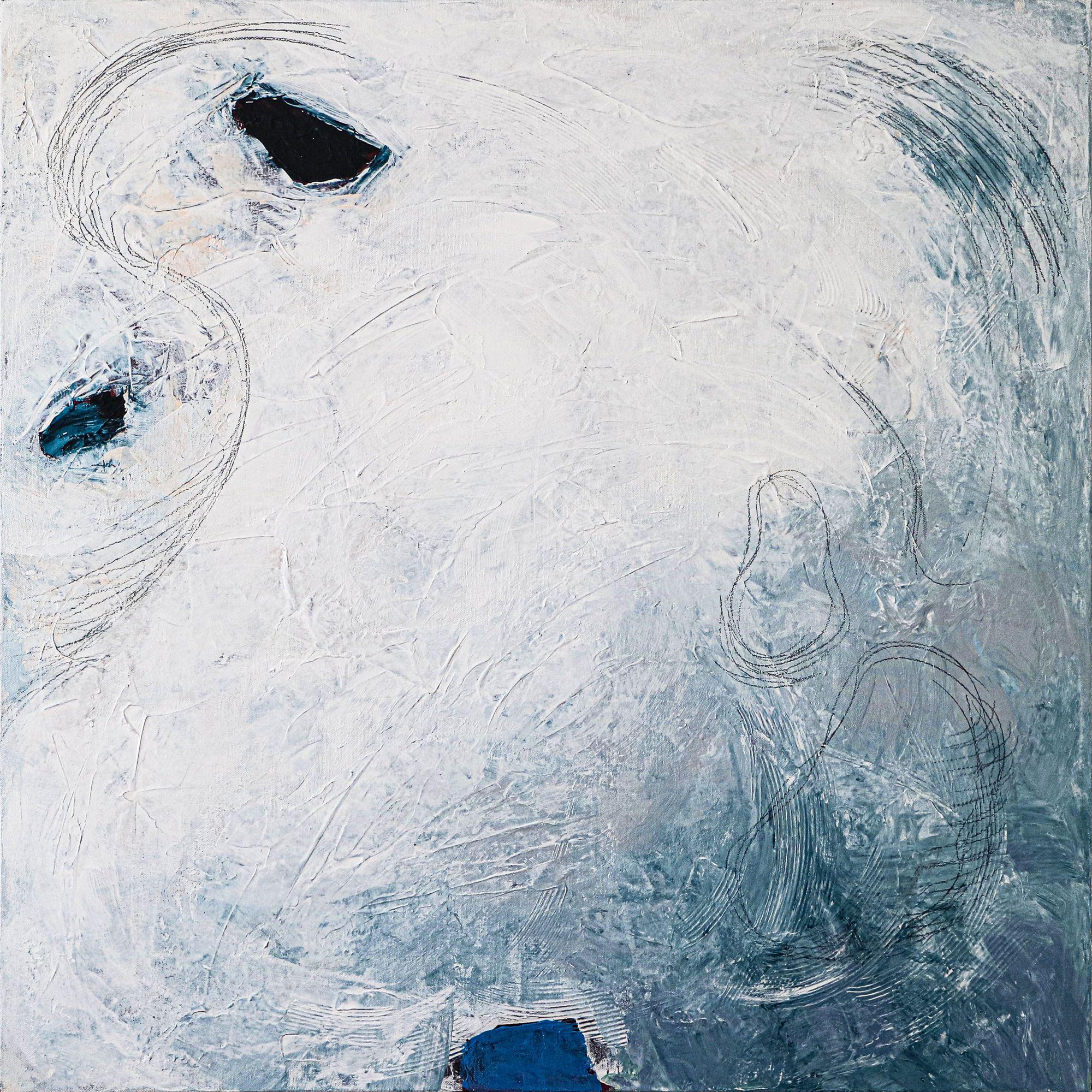 Hyunah Kim Abstract Painting - A little piece of moon, Painting, Acrylic on Canvas