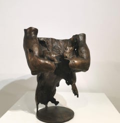 Torso masculino fragmentado en bronce "Media verdad
