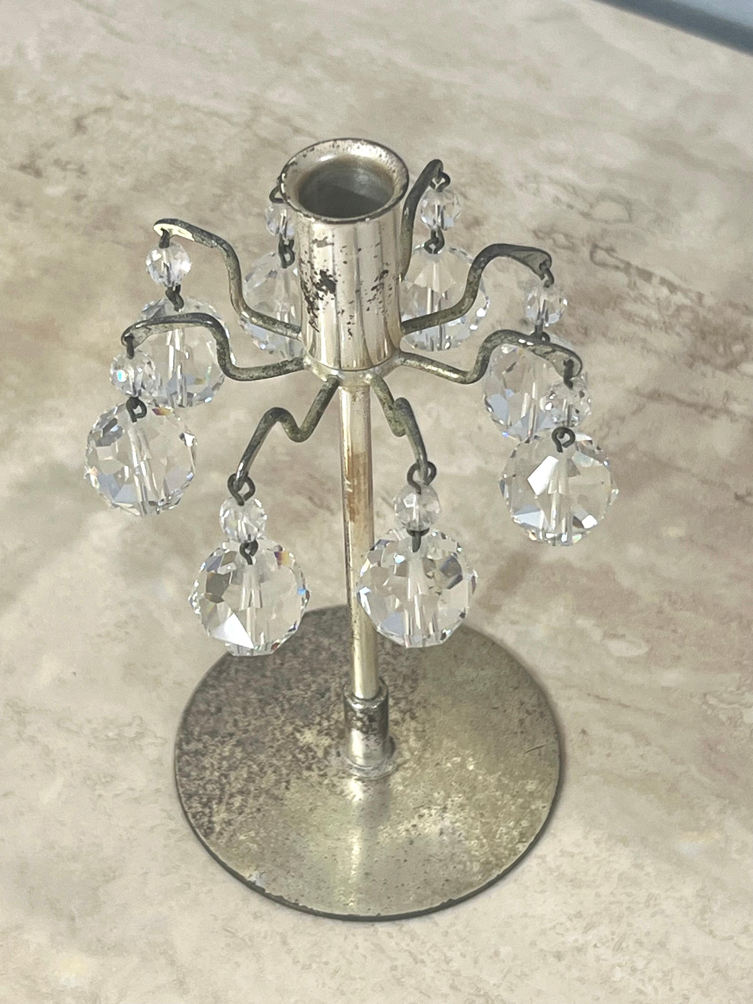Plaqué argent I.L Lobmeyr Paire de bougeoirs en métal argenté en vente