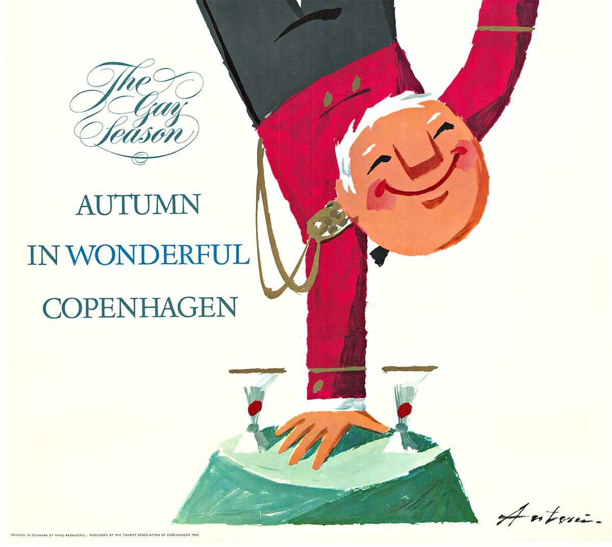 Vintage-Reiseplakat „Herbst im Wunderschönen Kopenhagen“  Barkeeper (Amerikanische Moderne), Photograph, von I. B. Antoni