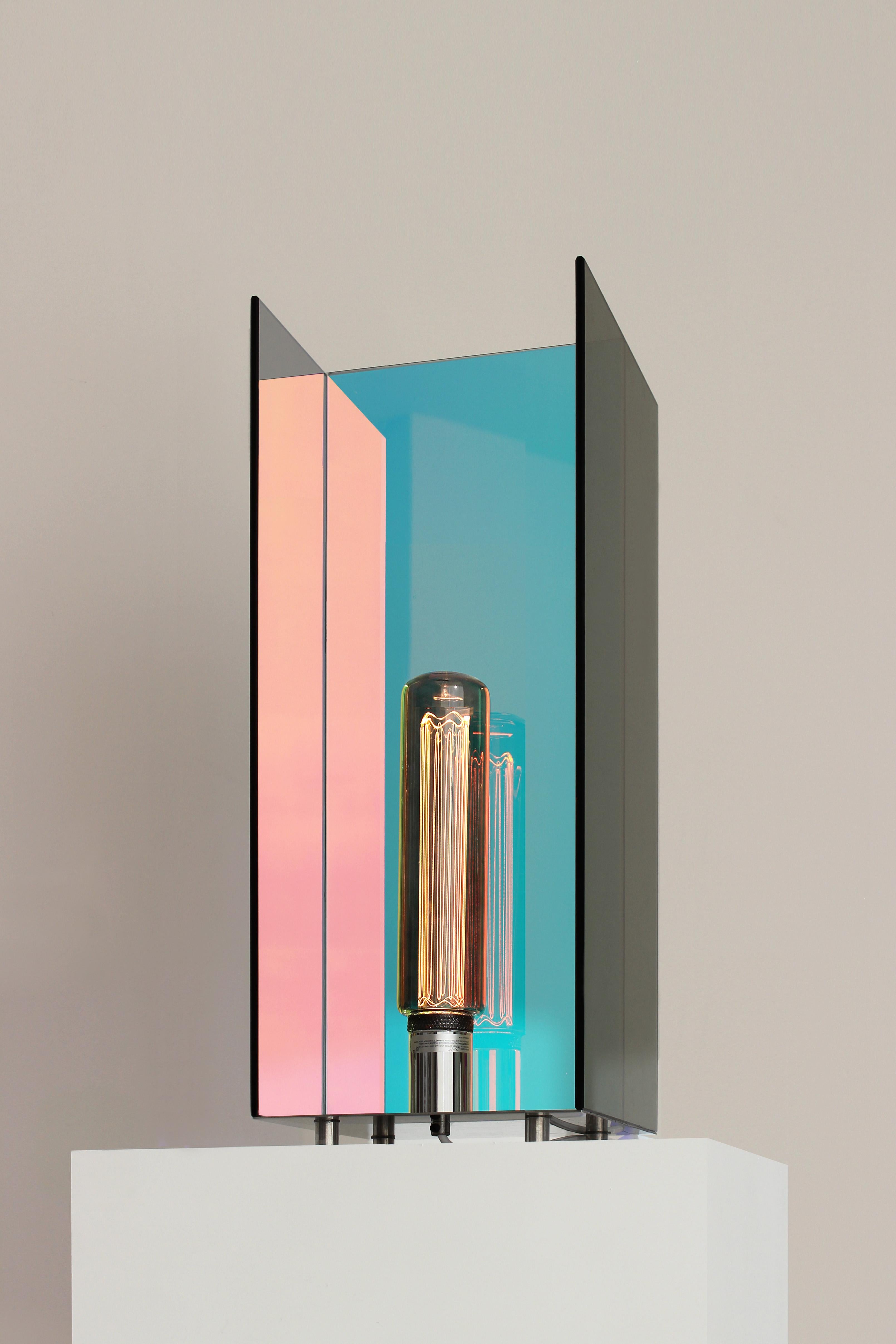 As seen in: Dwell Magazine, Sight Unseen, Design Milk, and Hypebeast

I-Beam II Light is the newest version of the VIEW I-Beam Light. The original version was released as part of VIEW, a five-piece collection of sculptural glass and mirror furniture