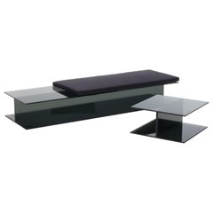 I-Beam Large Rectangular Low Clear Bench, by Jean-Marie Massaud for Glas Italia