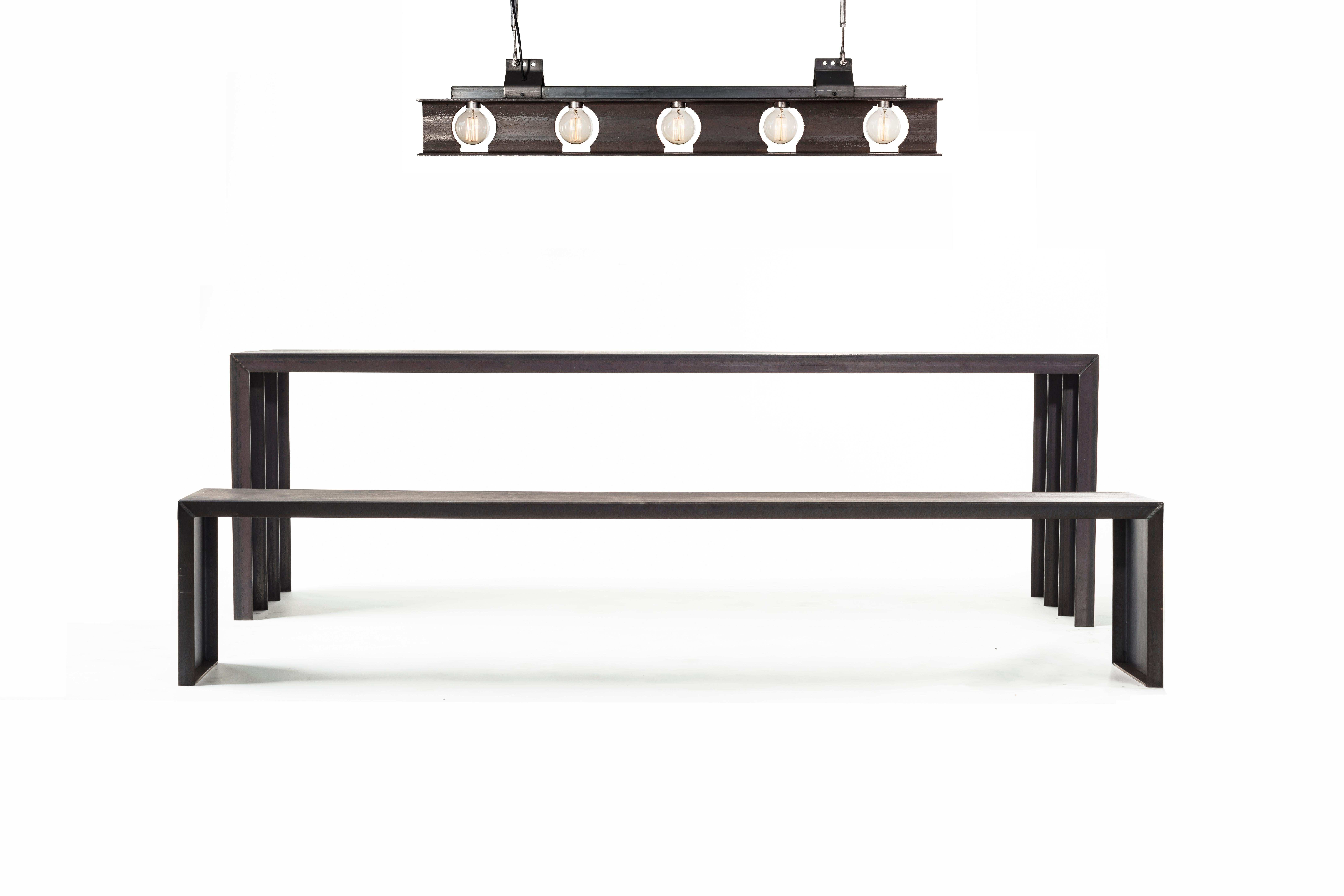 Blackened 'I-Beam Linear Pendant' by Basile Built - 2700K Soft White - Limited Edition  For Sale