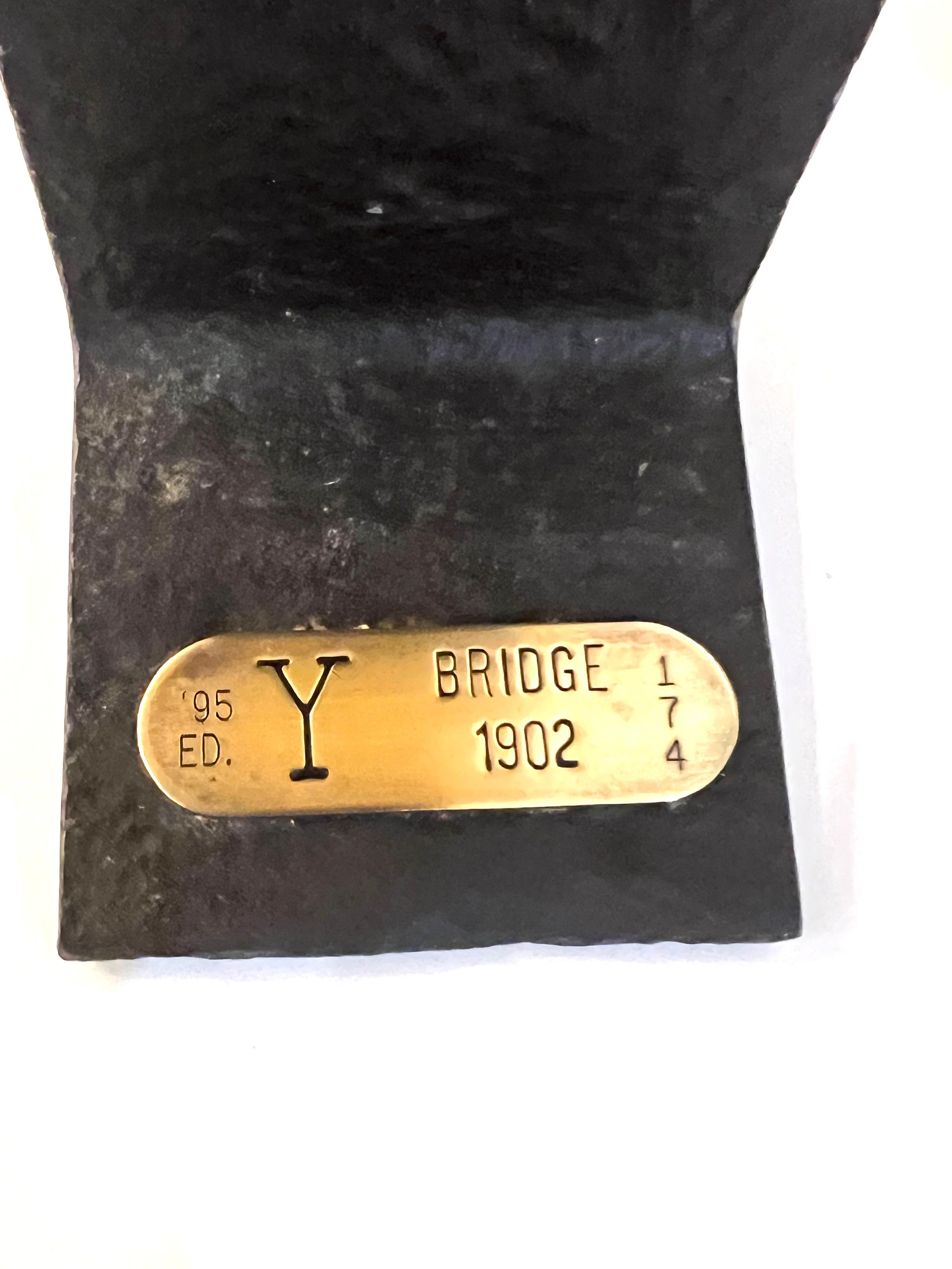 Américain I Beam Original Piece From 1902 Y Bridge Collectible Stamped Bookend Doorstopper en vente