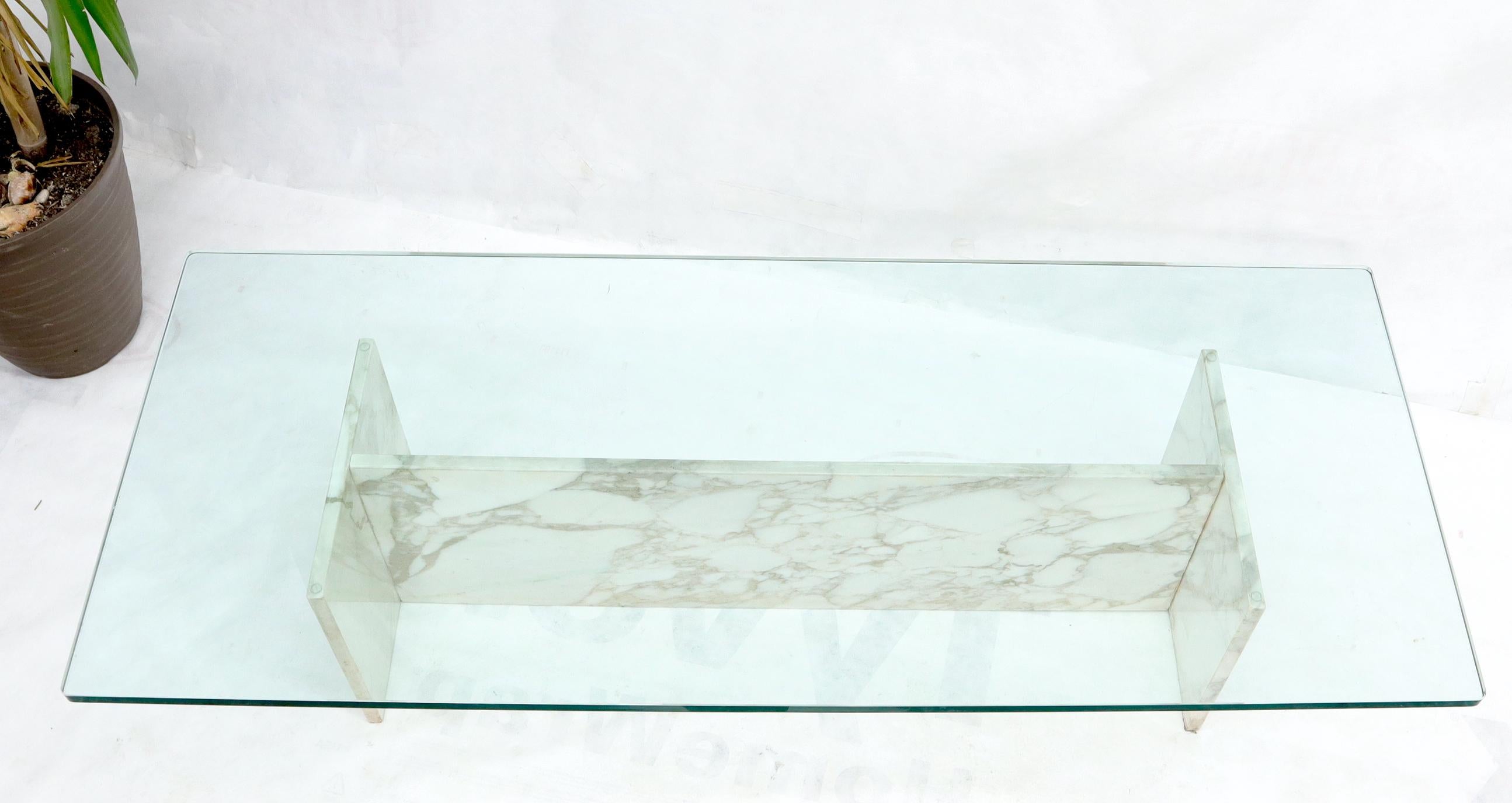 glass coffee table with marble base