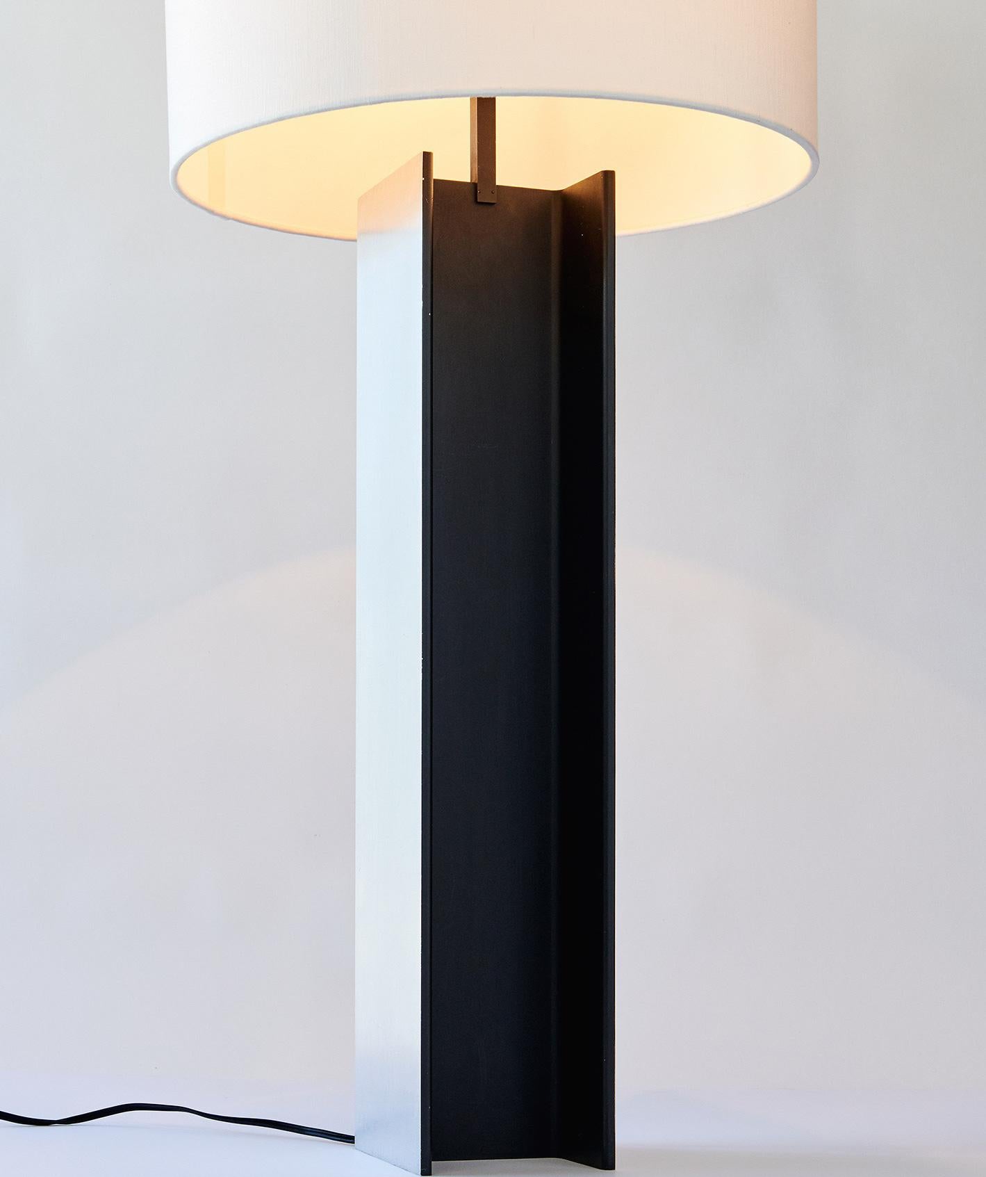 Designed in the 1960s by architect Jeff Jones for the Laurel Lamp Company, this table lamp fashioned from a section of steel I-beam has interesting affinities to the work of Enzo Mari (see elsewhere in my inventory) and, of course, the sculpture of