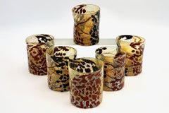 I Bizantini. Murano Glass Tumblers, Amber and Tortoise Set - Maestro Collection