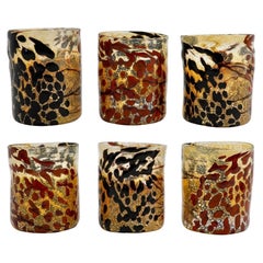 I Bizantini. Murano Glass Tumblers, Amber and Tortoise Set - Maestro Collection