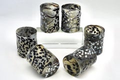 I Bizantini. Bicchieri in vetro di Murano – Set nero e argento - Collezione Maestro