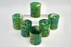I Bizantini. Murano Glass Tumblers – Emerald and Lagoon Set - Maestro Collection