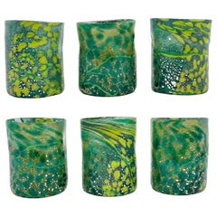 I Bizantini. Murano Glass Tumblers – Emerald and Lagoon Set - Maestro Collection