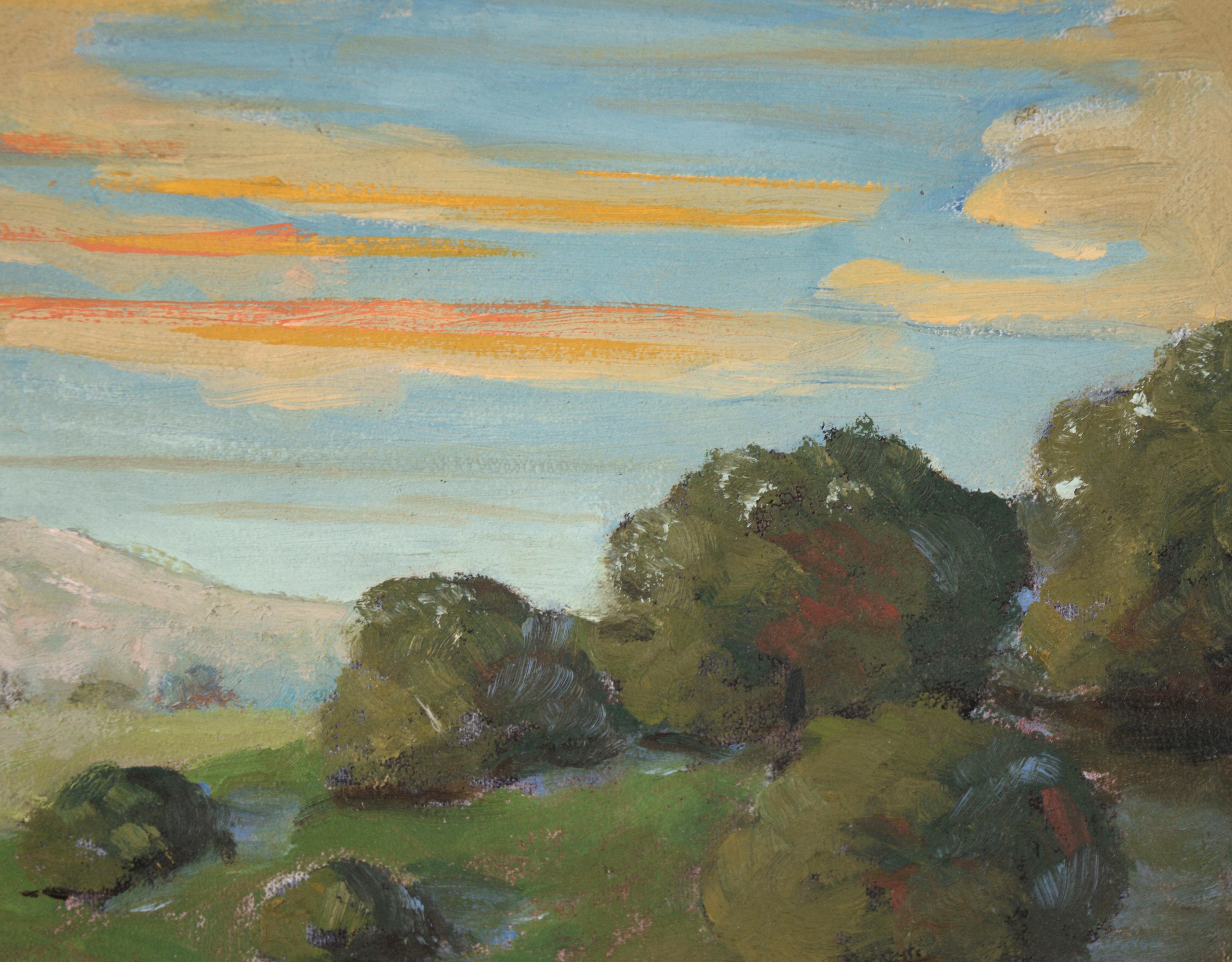 I Conragan - Mountains Beyond the Pond - Mid Century Landscape For Sale ...