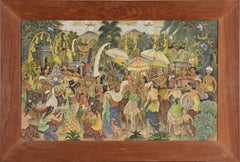 Bali Jungle Village Procession, Indonesian Figural 