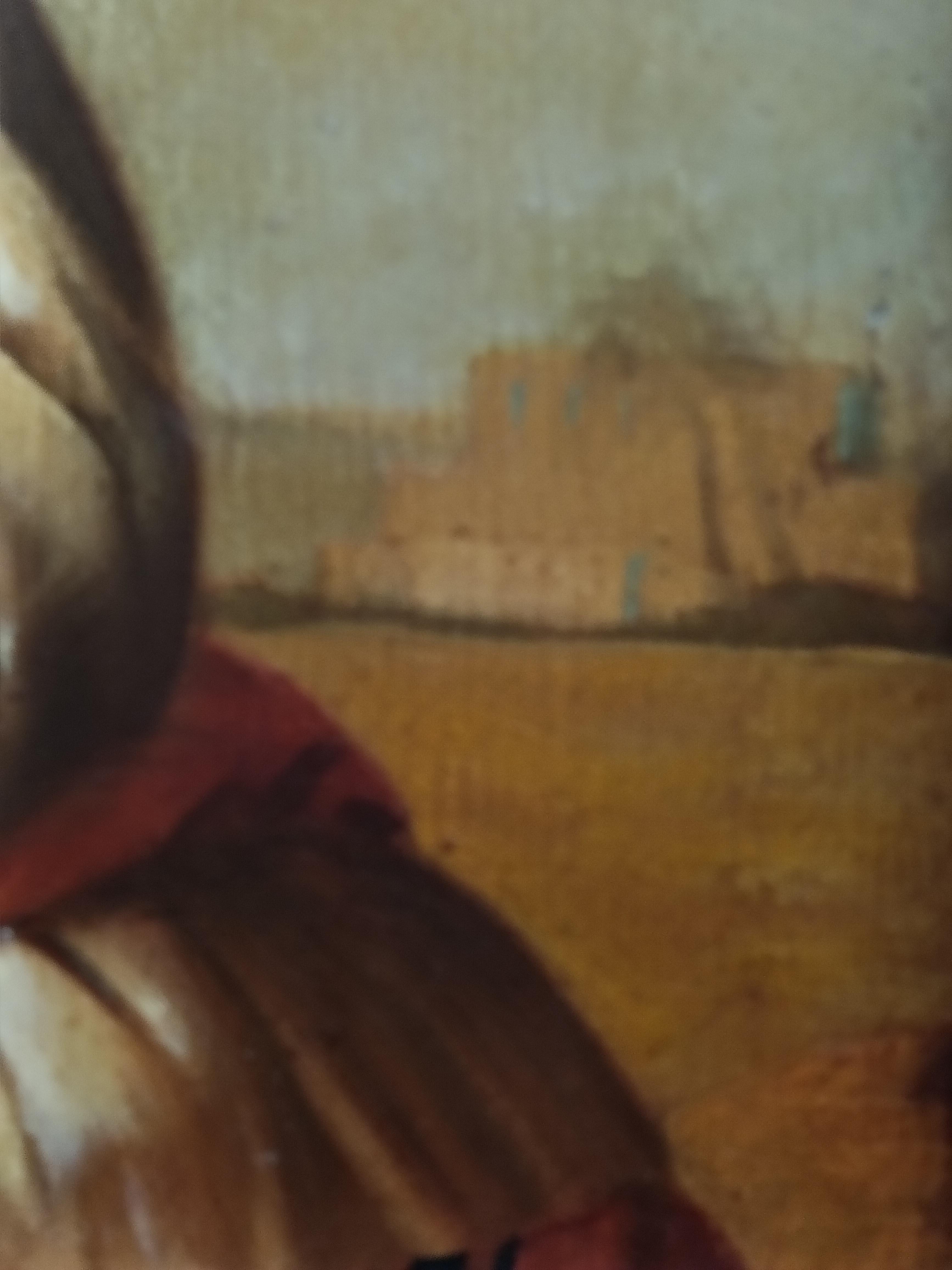 PORTRAIT OF REBECCA AT THE FOUNTAIN – In Anlehnung an Guffens – Öl  auf Farbe im Angebot 5