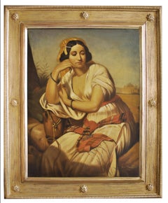 PORTRAIT OF REBECCA AT THE FOUNTAIN ( PORTRAIT DE REBECCA À LA FOUNTAIN) - À la manière de Guffens  sur la peinture 