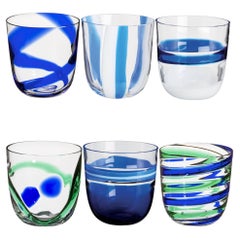 I Diversi Set of 6 Blue Glasses N. 1