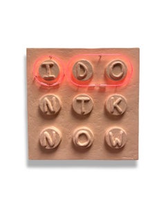 "I Don't Know" Neon and Fiberglass Wall Sculpture Art by Brent Warr Studios