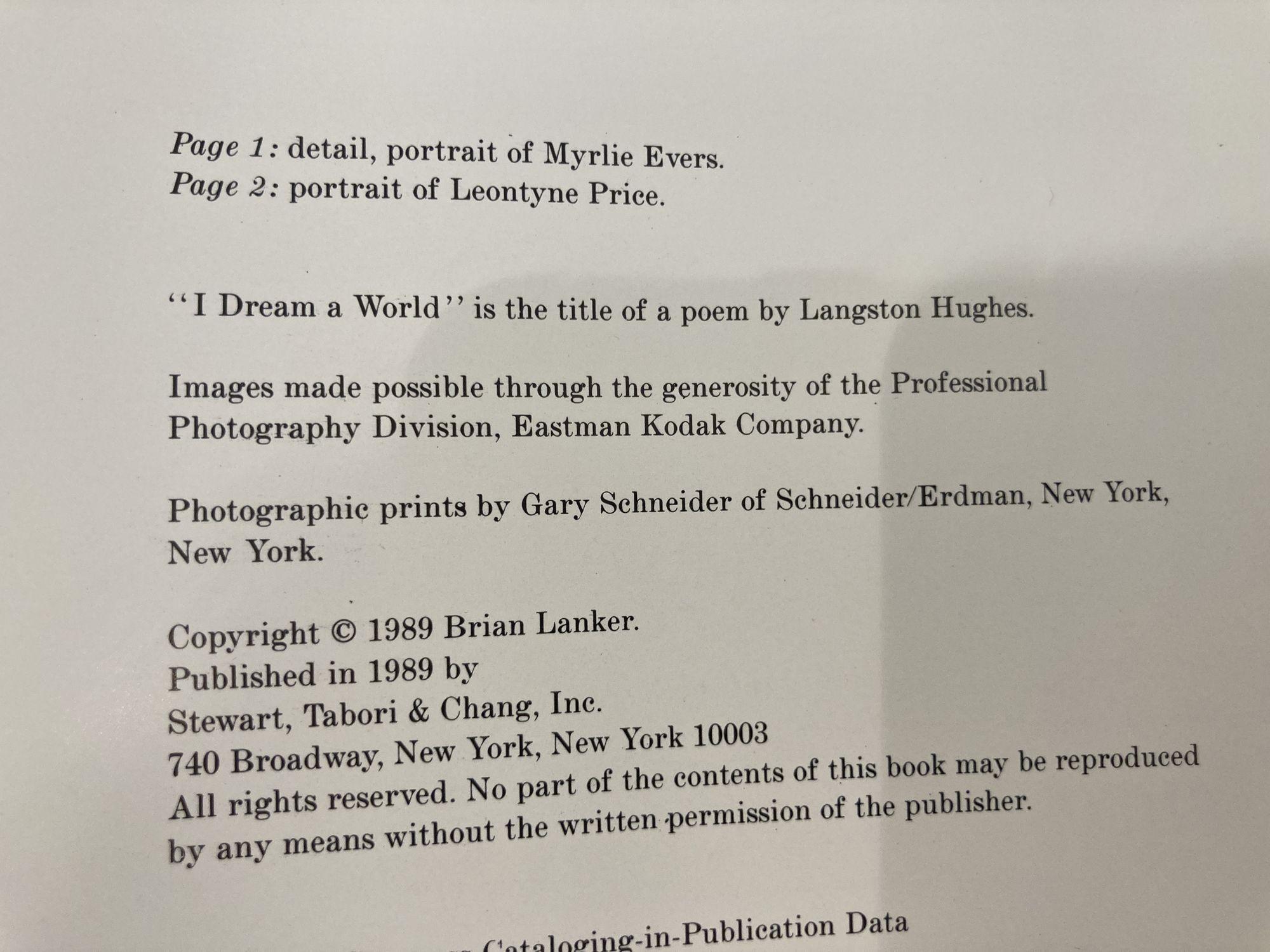 i Dream a World: Portraits of Black Women Who Changed America 1989 For Sale 12