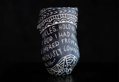 “I Felt It in My Ankles...” Porcelain Cup with Sgraffito Detailing