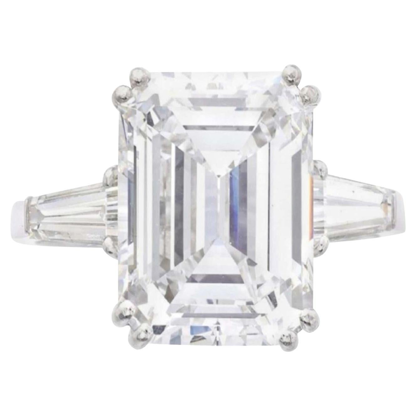 I FLAWLESS CLARITY GIA Certified 2.50 Emerald Cut Diamond Ring