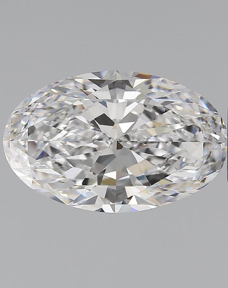 Oval Cut I Flawless Color GIA Certified 5.53 Carat Oval Diamond For Sale