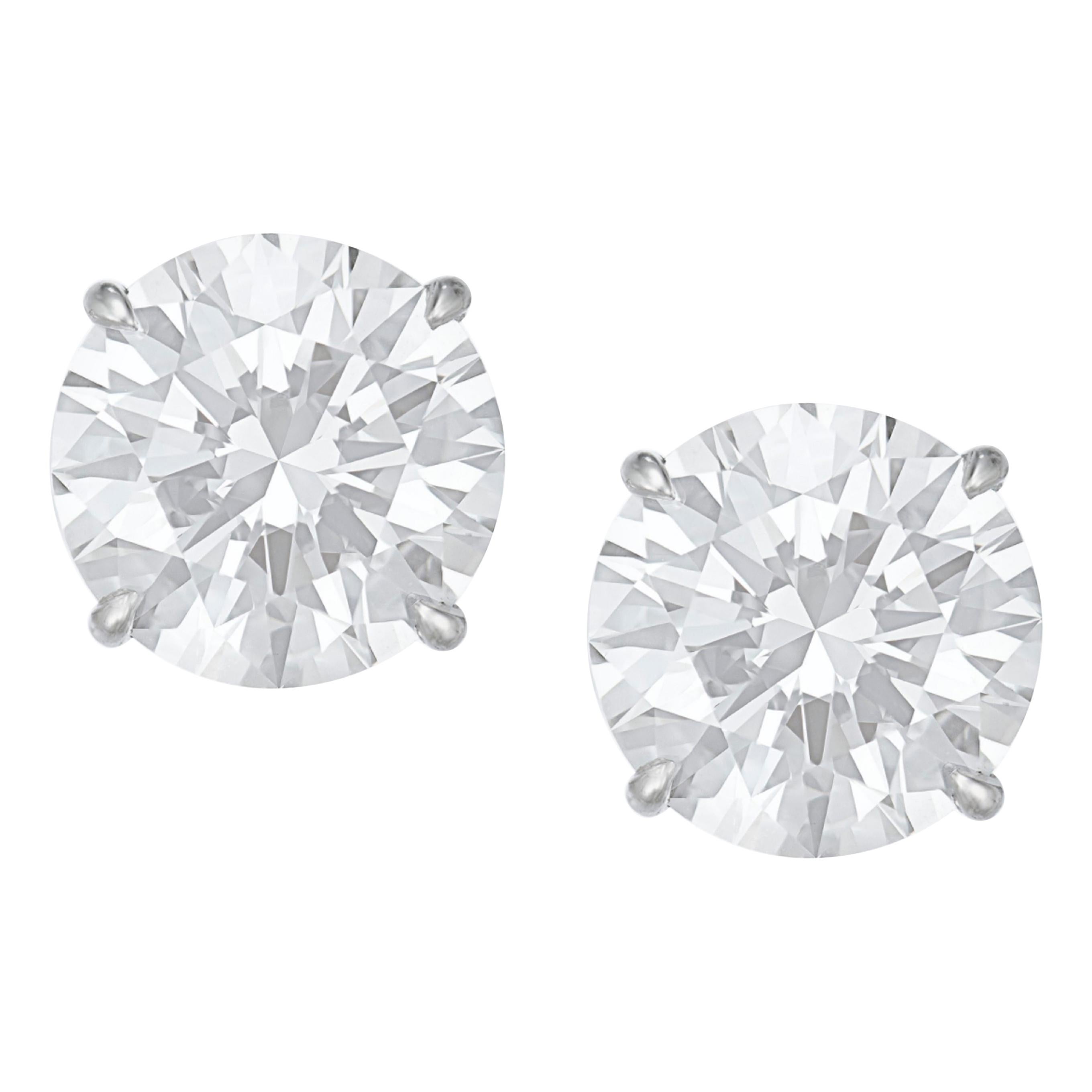 I Flawless D Color GIA Certified 3.21 Carat Round Diamond Studs