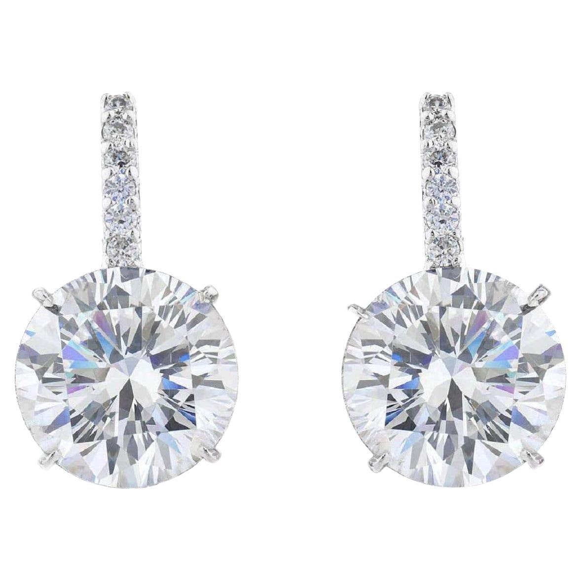 Round brilliant cut diamond earrings Clearance
