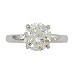 I FLAWLESS GIA Certified 1.60 Carat Round Brilliant Cut Diamond Platinum Ring