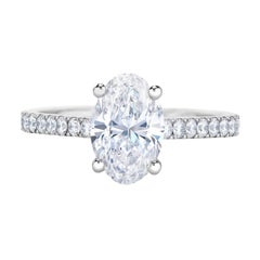 I Flawless GIA Certified 2 Carat Oval Diamond Ring 1.50 Ratio