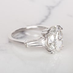 I Flawless GIA Certified 3 Carat Oval Diamond Solitaire Ring